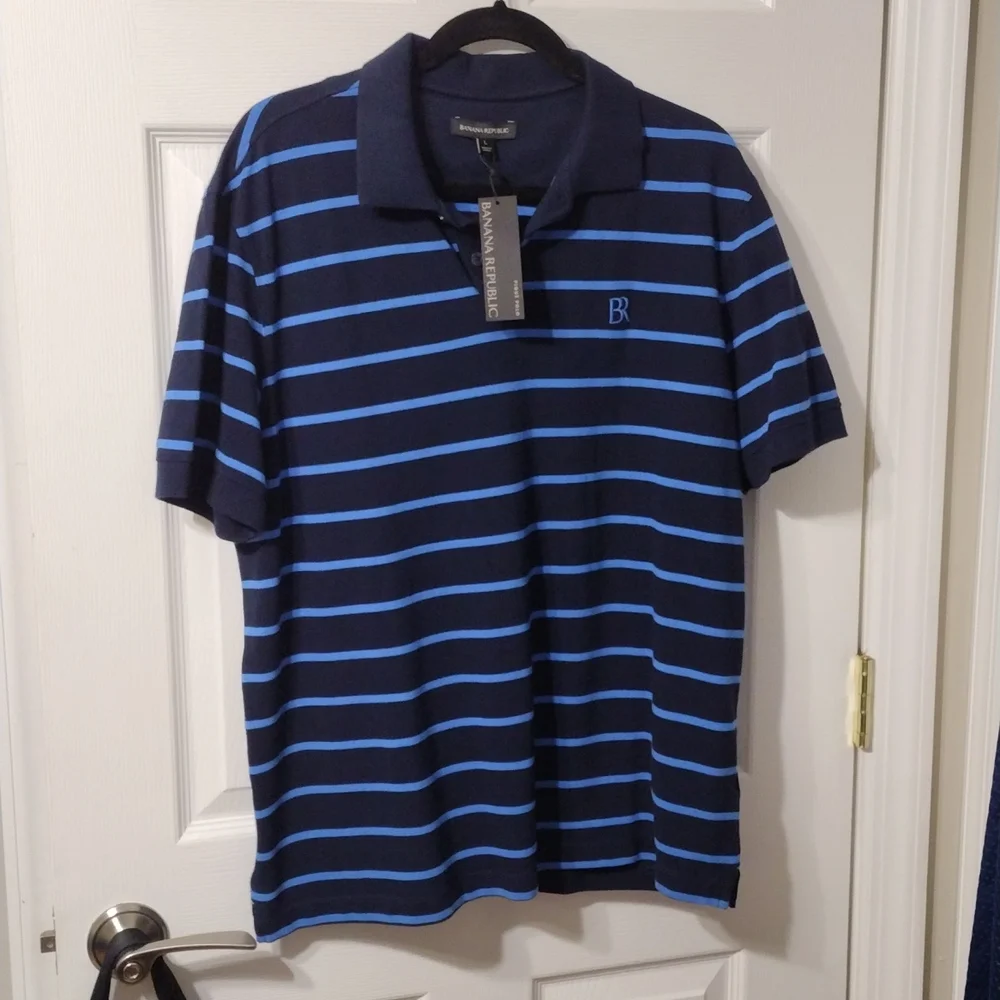 Banana Republic Organic Cotton Striped Polo